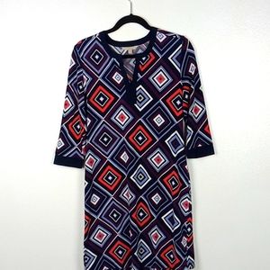 Banana Republic Dress Shift Lightweight Multicolor 3/4 Sleeve Women's Medium